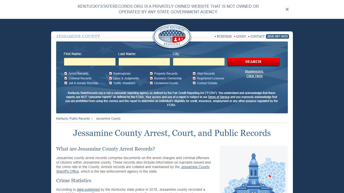 Jessamine County Arrest, Court, and Public Records